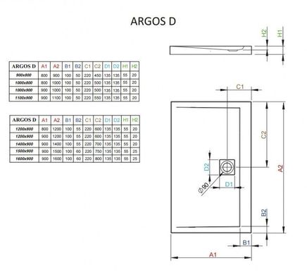 Душевой поддон Radaway Argos D 160x90 4AD916-01