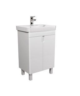 Тумба Мойдодыр Simple White 55-U с умывальником River 55 белая универсальная, Белый