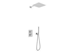 Душова система Kohlman Excelent 35 chrome з термостатом + BOX прихованого монтажу QW432HQ35, Хром