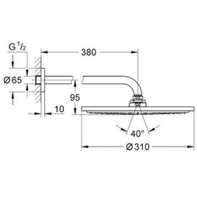 Верхний душ Grohe Rainshower 26066AL0, Графит