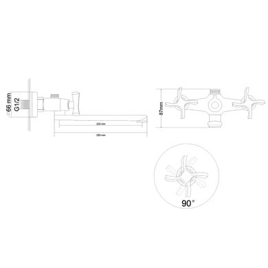 Змішувач для ванни RJ Breeze хром RBZ017-9B, Хром