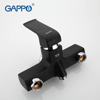 Смеситель для ванны длинный гусак черный Ø35 Gappo Aventador 1/8 G2250, Черный матовый