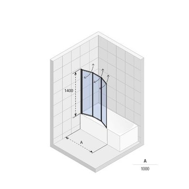 Шторка для ванни Riho Alta 100 см GI0100100