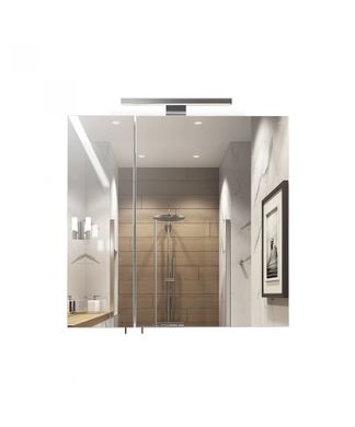 Зеркальная галерея для ванной комнаты Мойдодыр Руна 70 с LED подсветкой, Белый