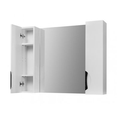 Зеркальный шкаф Юввис Оскар Z-11 с зеркалом 95 см и подсветкой 301701, Белый, Белый