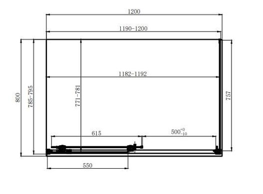 Душова кабіна Dusel DSL191 + DSL195 Chrome 1200x800x1900, Хром, Універсальна, прозорий, хром, 120x80