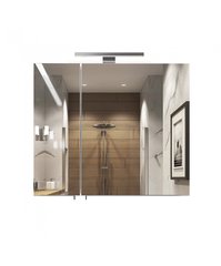 Дзеркальна галерея для ванної кімнати Мойдодир Руна 80 з LED підсвіткою, Білий