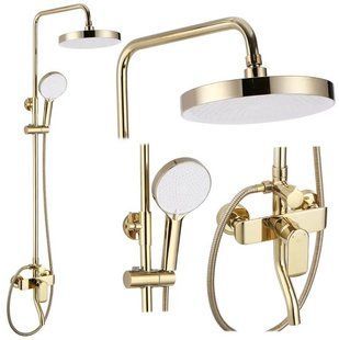 Душевая система Rea Bloom gold c изливом REA-P9528, Золотой