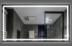 Зеркало Dusel DE-M0061S1 Black 75x120 см с часами, Черный