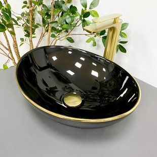 Умывальник VBI Parma black gold Edge накладной VBI-011012, Золотой