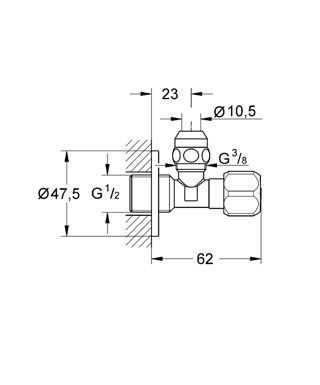 Вентиль запорный 1/2" Grohe 2201700M