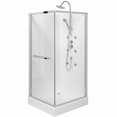 Душевой бокс Grace квадратный 90x90x195 см, хром, прозрачное переднее стекло SLD-319СН-ПР