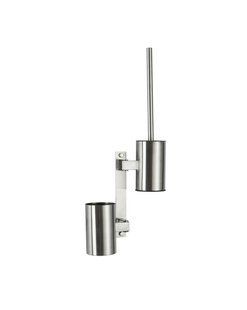 Поворотный настенный ершик Frap F30410-1 с держателем для моющего, нержавеющая сталь, Нержавеющая сталь