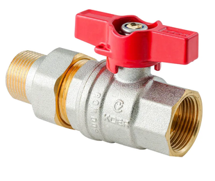 Кран с американкой Koer Extreme KE.227-20 - 3/4" ручка "бабочка" красная KR5766