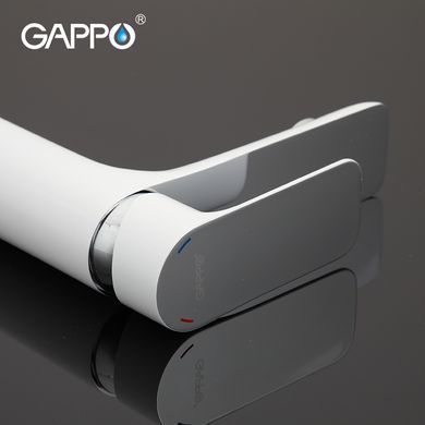 G1048 Змішувач для умивальника гайка білий/хром &Oslash;35 Gappo Noar 1/8, Білий