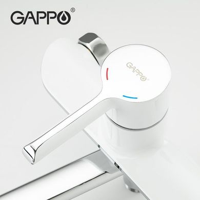 Змішувач для ванни Gappo G2203-8, білий/хром, Хром