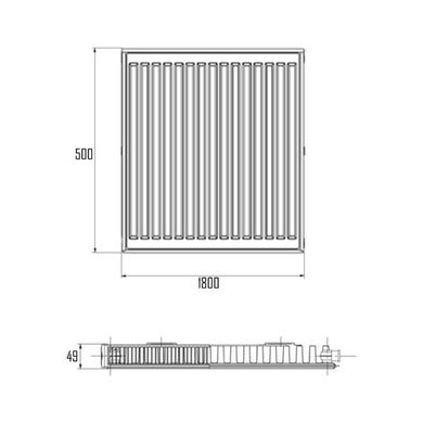 Радиатор стальной Aquatronic 11-К 500x1800 боковое подключение, Белый