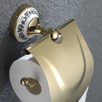 Тримач туалетного паперу з кришкою Kraus KEA-16526G, Золотий