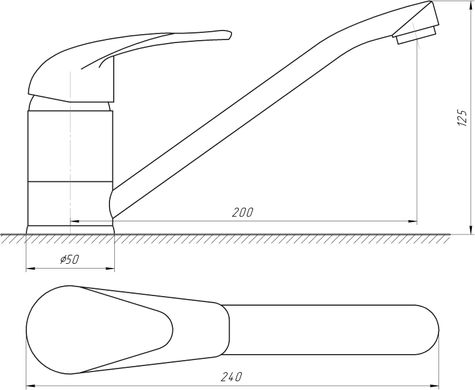 Смеситель для кухни EcoMix E-GEZ-103, Хром