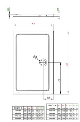 Душевой поддон Radaway Doros D 110x80 SDRD1180-01