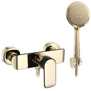 Смеситель для душа Rea Bloom настенный black/gold REA-B9938, Черный
