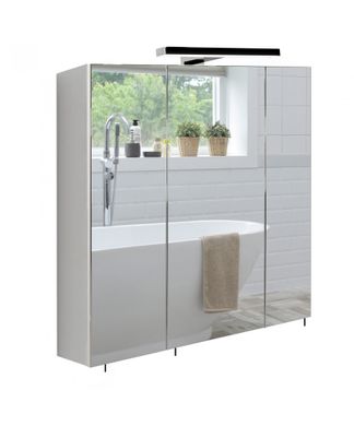 Зеркальная галерея для ванной комнаты Мойдодыр Oscar ЗШ-70 с LED подсветкой, Белый