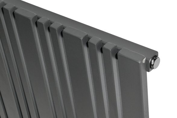 Горизонтальний дизайнерський радіатор опалення Arttidesign Lucca 13/550 сірий матовий, Антрацит