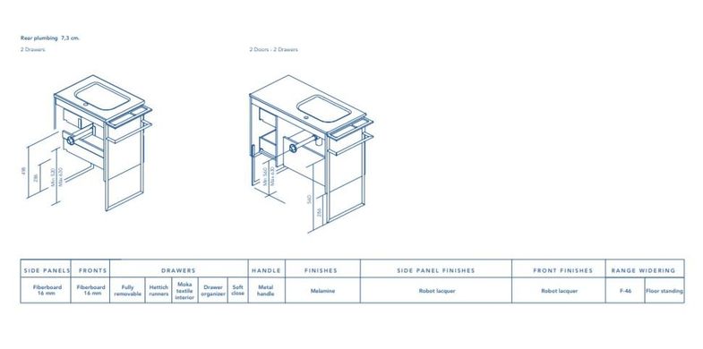 Тумба під умивальник Royo Structure напольна 90 см + тримач для рушника C0071888, Білий