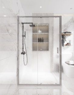 Душевые двери Koller Pool раздвижные двухэлементные Line Pro 1200мм хром стекло 6мм LNPRD120G, Универсальная, матовый, хром