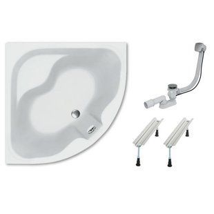 Ванна акриловая Koller Pool Atlanta 150 + сифон + ножки ATLANTA150X150+WBW0070+A55K (KP), Белый
