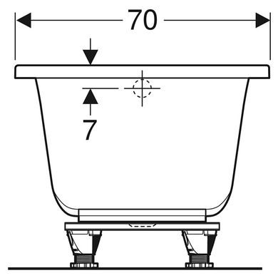 Ванна акрилова Geberit Selnova Square 170x70 554.384.01.1 + ніжки, Білий