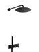 Душевая система Kohlman Axel 30 black с термостатом + BOX скрытого монтажа KPL-QW265AB30, Черный матовый