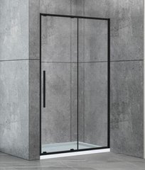 Душевая дверь Dusel DSL191B 1400x1900, Универсальная, прозрачный, Черный матовый