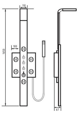 Душевая панель с термостатом AM.PM Tender 2 W45P-2-163S, Хром