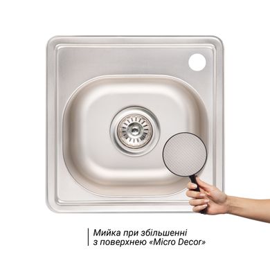Кухонна мийка Lidz 3838 0,6 мм Micro Decor (LIDZ3838MDEC06), Decor