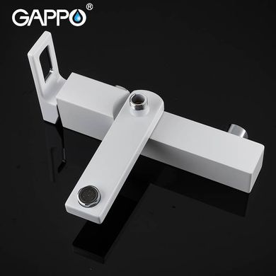 G3217-8 Змішувач для ванни короткий литий гусак білий/хром Ø35 Gappo Futura 1/8, Білий