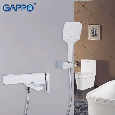 Смеситель для ванны короткий литой гусак белый/хром Ø35 Gappo Futura 1/8 G3217-8, Белый