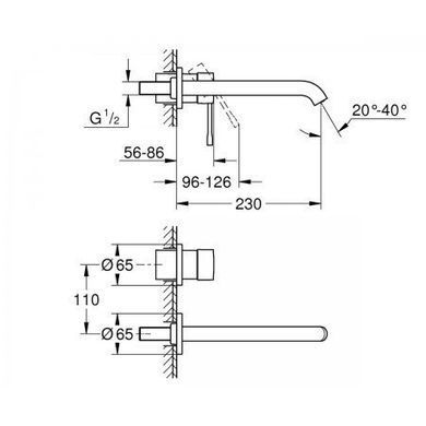Смеситель для раковины Grohe Essence New 19967AL1, Графит