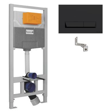 Інсталяція для унітазу 3 в 1 Imprese i8122B, Чорний матовий