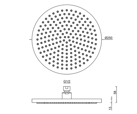 Верхний душ Ponsi Showerhead Quad Tondo BNSOFCSF26, Хром