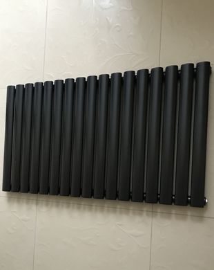Горизонтальный дизайнерский радиатор отопления Arttidesign Rimini 17/550 чёрный матовый, Черный матовый