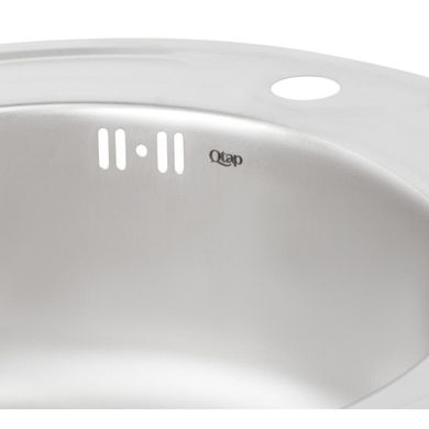 Кухонна мийка Qtap D510 Satin 0,8 мм (QTD510SAT08), Нержавіюча сталь