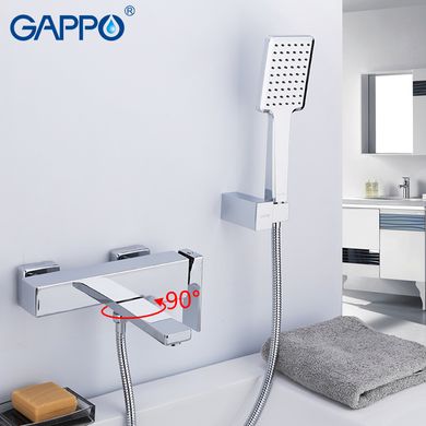 Смеситель для ванны короткий литой гусак Ø35 Gappo Futura 1/8 G3218, Хром