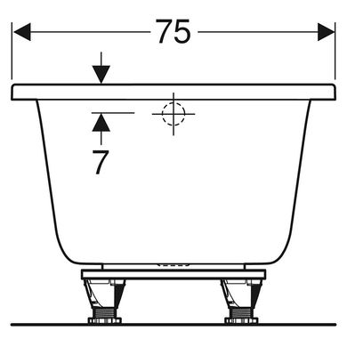 Ванна акрилова Geberit Selnova Square 170x75 554.385.01.1 + ніжки, Білий