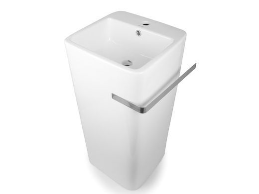 Умивальник Newarc Aqua 40x40 підлоговий з тримачем для рушника білий 9412W, Білий