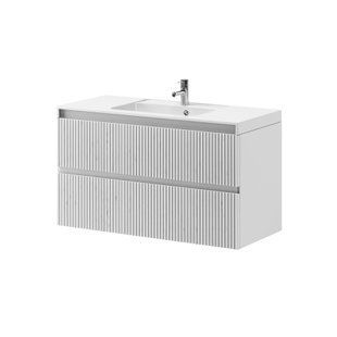 Тумба подвесная Koller Pool Line 1000 с умывальником белый матовый LN0983WHITE, Белый матовый