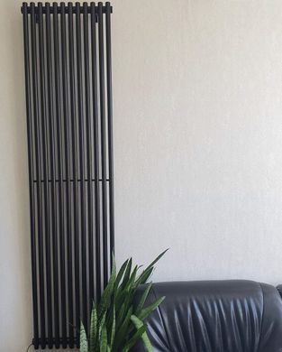 Дизайнерський радіатор Betatherm Praktikum 1 H-1800 мм, L-463 мм з нижнім підключенням PV 1180/12 9005М 99, Чорний матовий