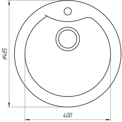Гранітна мийка Globus Lux Orta графiт 485мм А0001, Графит