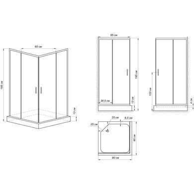 Душевая кабина Bravo Odra 90W.Line 000020456, Хром матовый, интимато, хром матовый