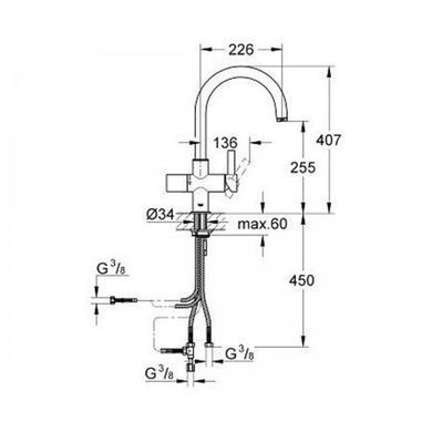 Смеситель для кухни Grohe Blue 33251000, Хром